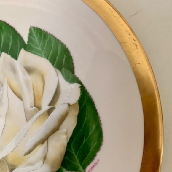 Vintage 1980 Honor White Rose Selection Plate Limited Edition By Luther Bookout - Picture 10 of 11